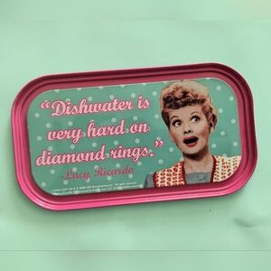 I Love Lucy Tin Magnet / Tray. "Dishwater is very hard on diamond rings"